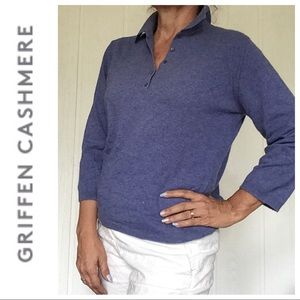 GRIFFEN CASHMERE POLO SWEATER L/XL